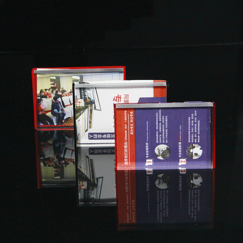 different size magnetic clear acrylic picture frame plexiglass photo block