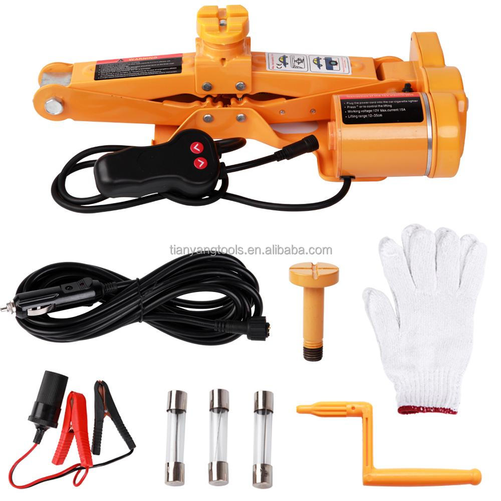 Hot Sale Manufacturer CE ISO DC12V 2T Durable Portable Automatic Electric Screw Scissor Jack for Car Emergency Repair Tools Kit