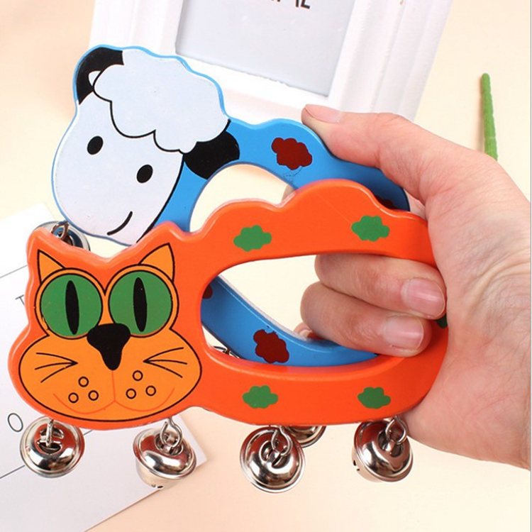 baby musical instrument toy cartoon animal wooden rattle toy