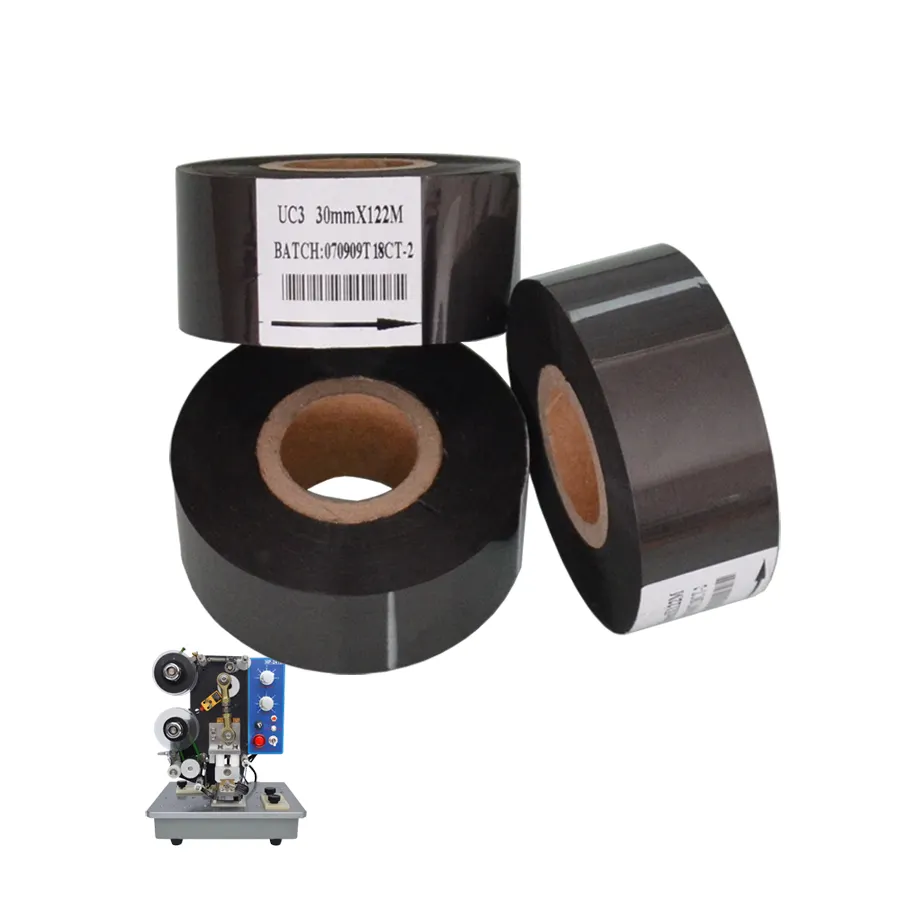 Supplier for Black 30mm width date coding foil hot stamping ribbon for HP241b hot coding foil