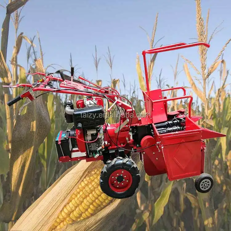Agricultural walking tractor  mini corn harvester maize harvesting machine