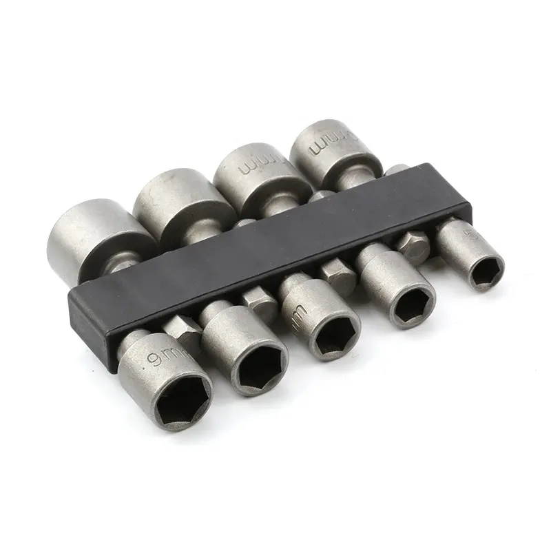 9PCS Pneumatic Metric 1/4'' Inch hex Strong Socket Wrench sleeve connecting rod Set