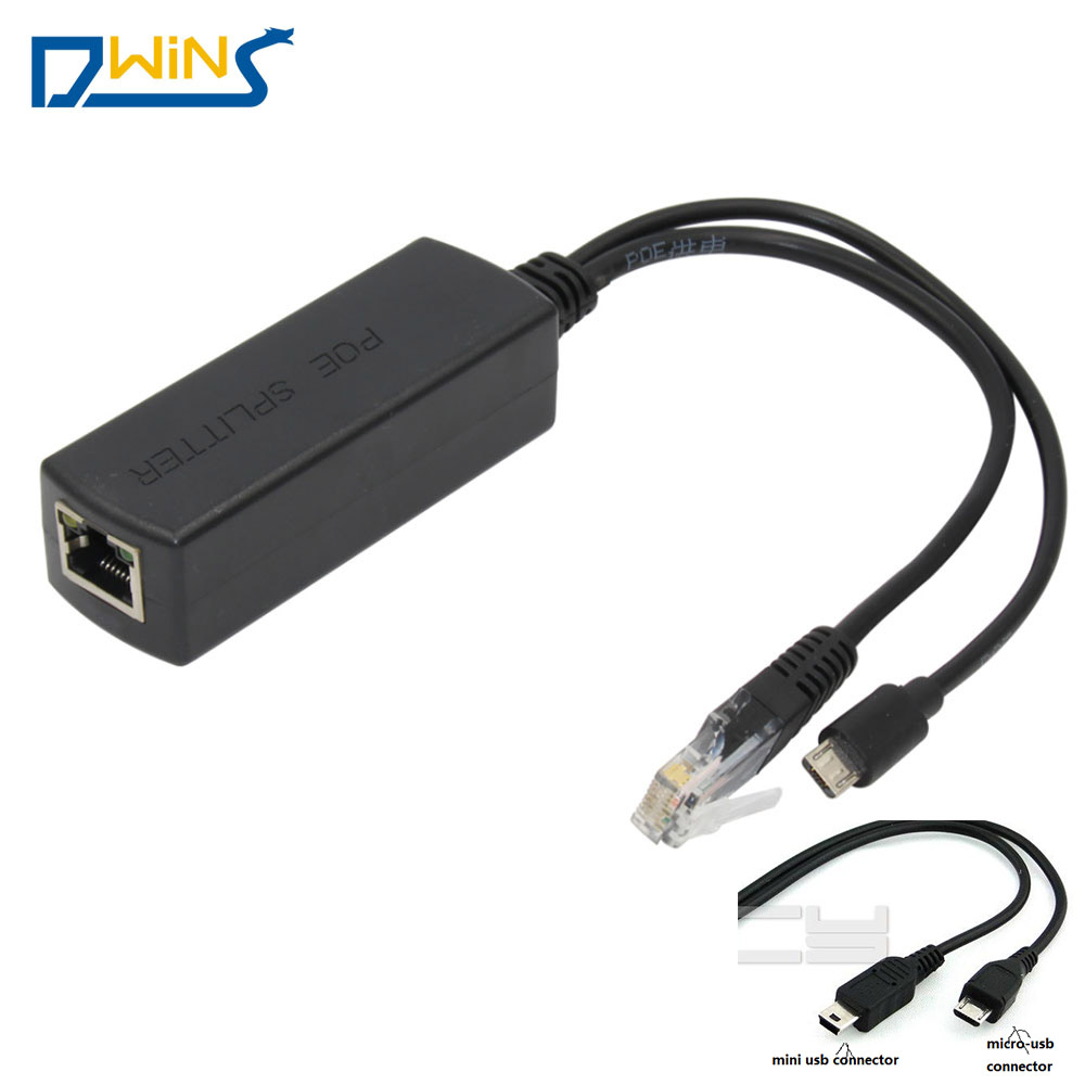 PoE инжекторный кабель rj45 к мини-usb-разъему и соединитель RJ45 5 в 2 а 10/100 Мбит/с