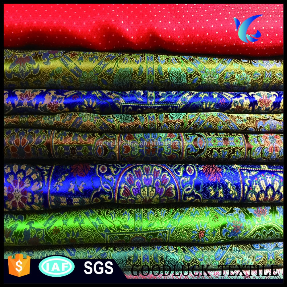 shiny jacquard lining fabric fancy polyester nylon brocade jacquard table cloth for wedding,home,hotel and party decoration