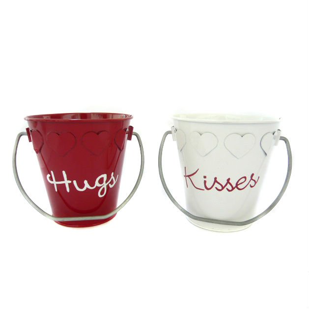 1L galvanized bucket metal flower pot gift bucket customized embossing logo