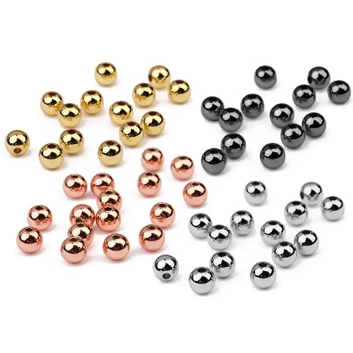 DIY jewellery accessories 3mm/4mm/6mm/8mm/10mm gold plated stainless steel loose spacer beads for jewelry bracelet making