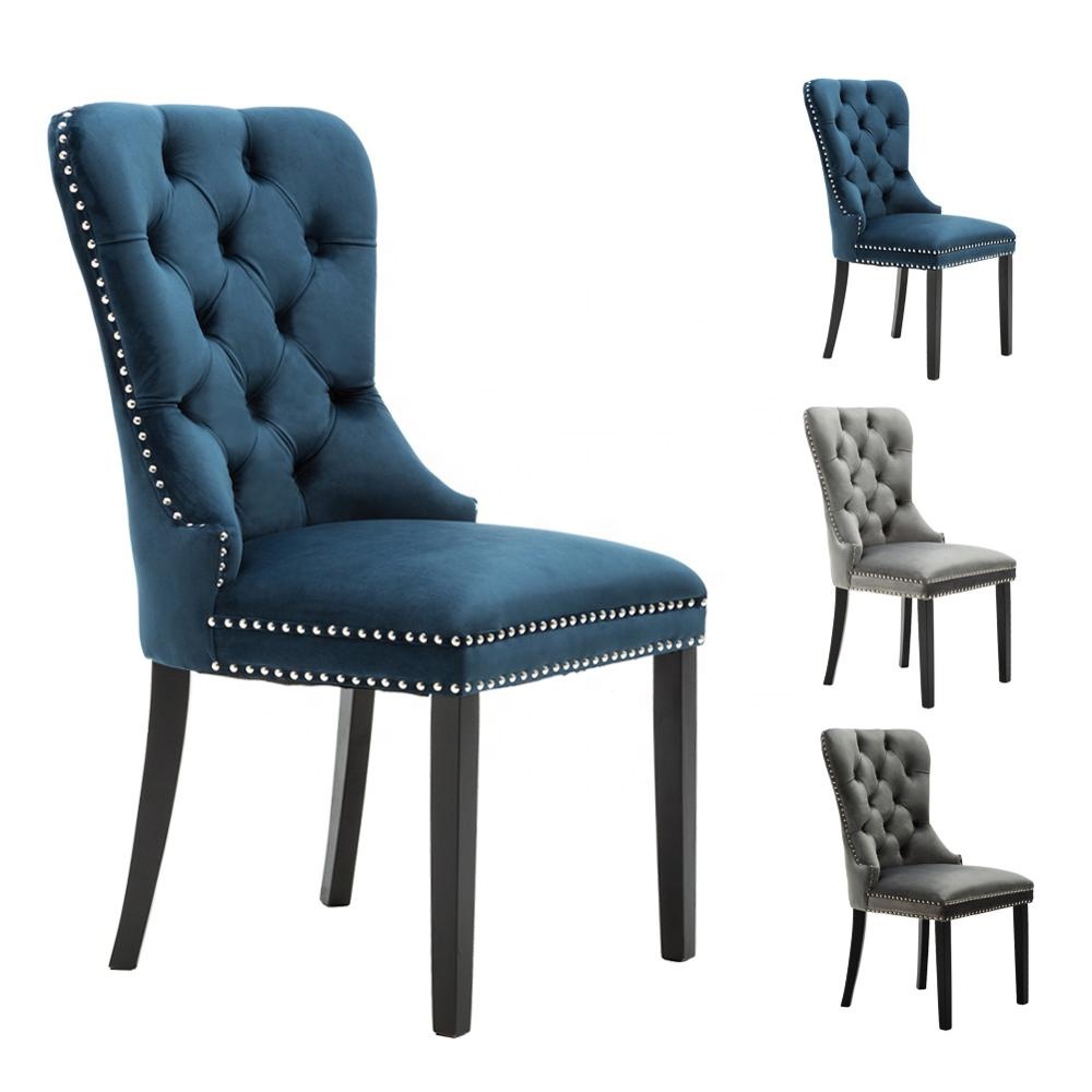 American Style Hotel Furniture Upholstered Fabric Tufted Back Vintage Dining Room Chair