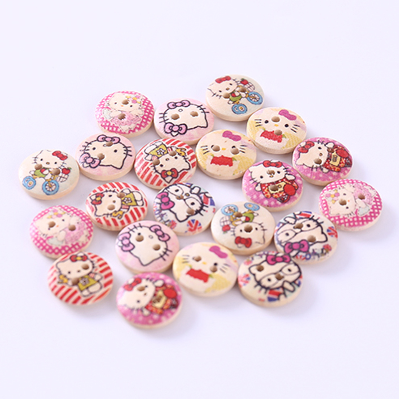 Экологически чистая симпатичная пуговица для детей с рисунком Hello Kitty