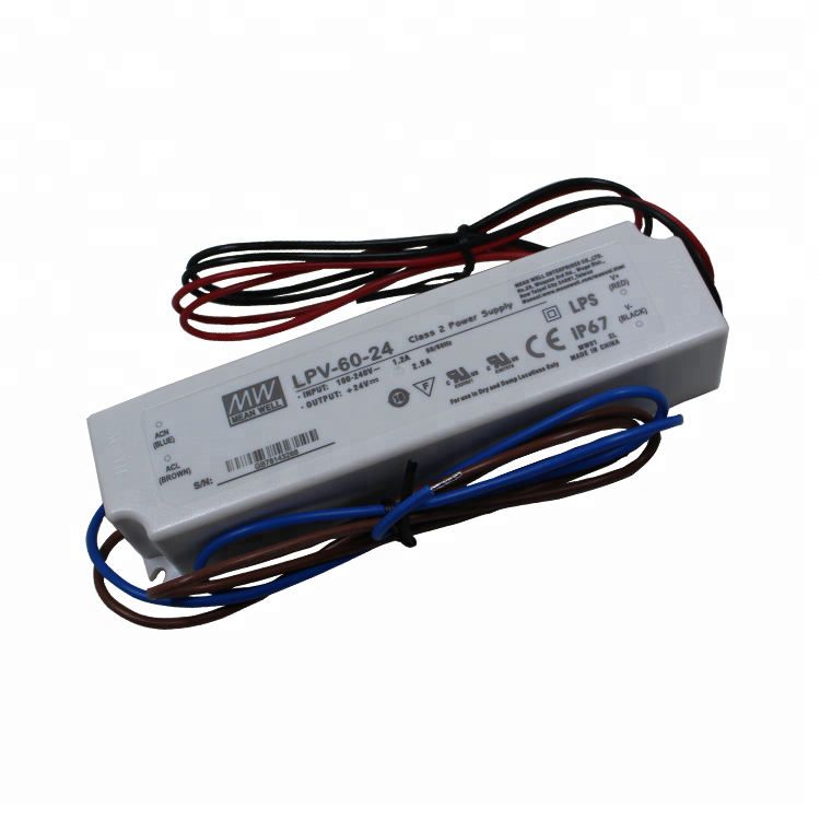 Meanwell LPV-60-5 60 Вт 5В 8А тонкий SMPS водонепроницаемый IP67 Светодиодный драйвер для светодиодного светильника