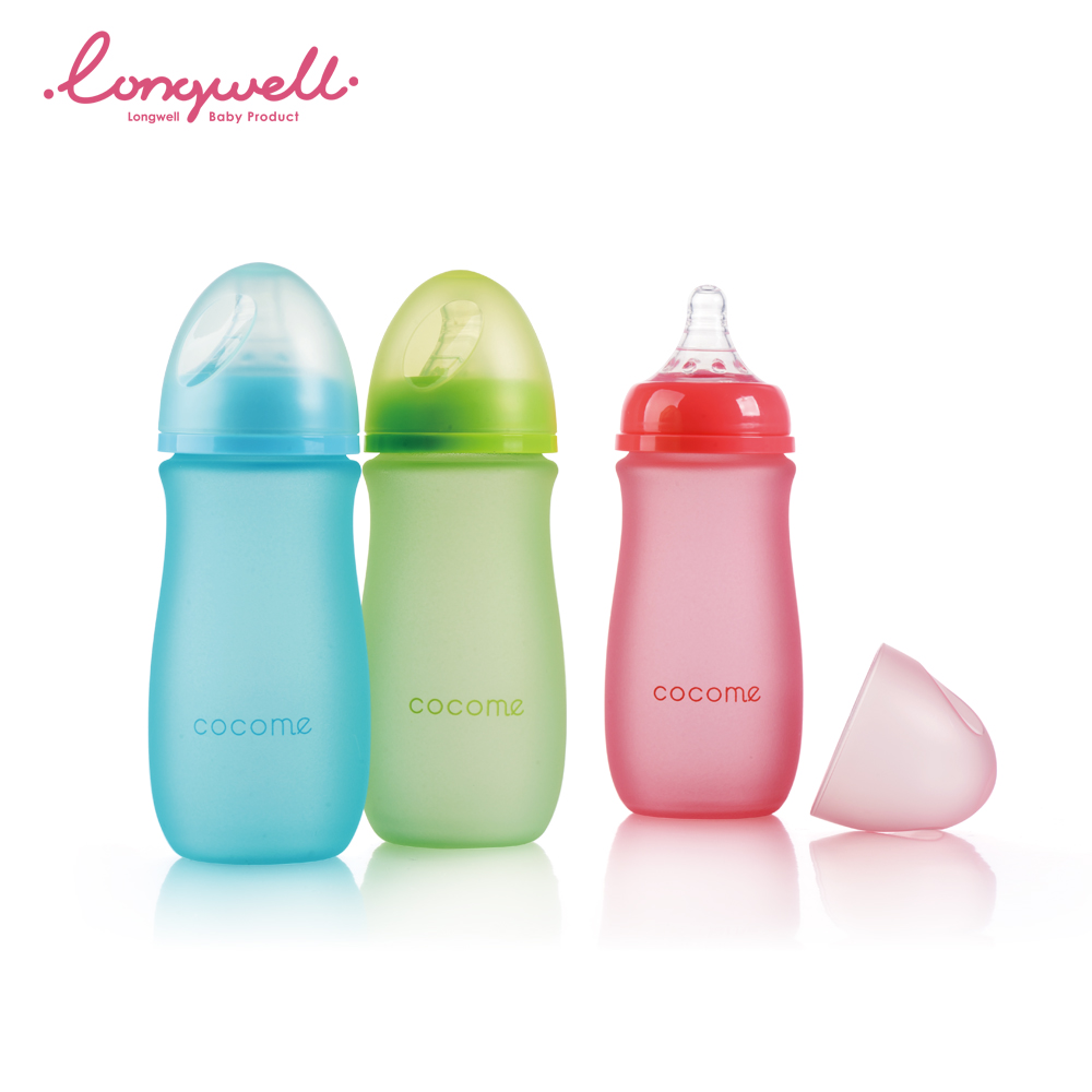 Single Loaded Silicone Nipple Baby PP Feeding Eco Bottle Baby Liquid Silicone Nipple Wide Caliber Straw Handle Easy Grip 320ml Large Capacity Infants Supplies OEM