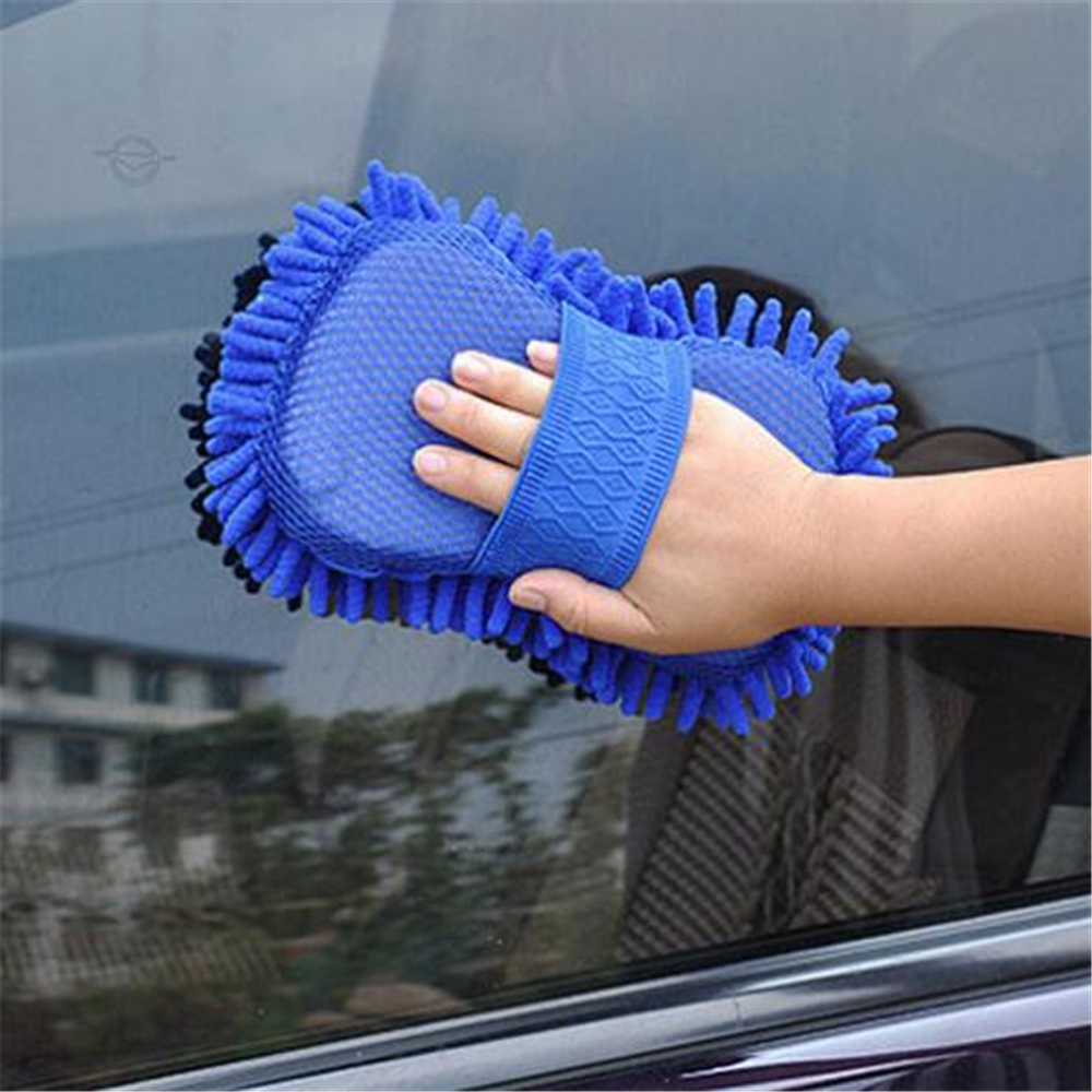 Big coral fleece microfiber chenille cleaning glove
