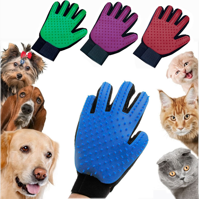 Pet собака кисточки перчатки Deshedding нежный эффективный уход за лошадьми перчатки собака для ванной кошка товары для уборки домашних животных перчатк