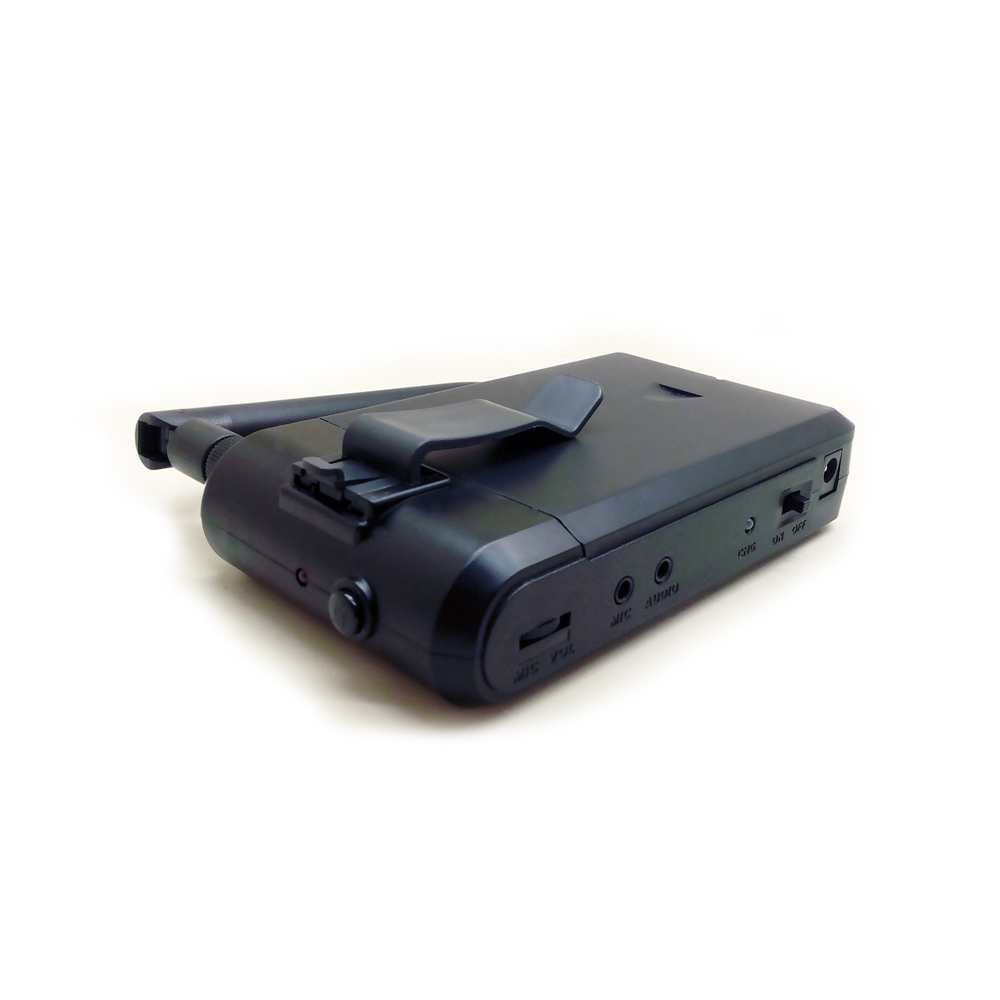 portable wireless 3 channel transmitter with microphone and lithium battery