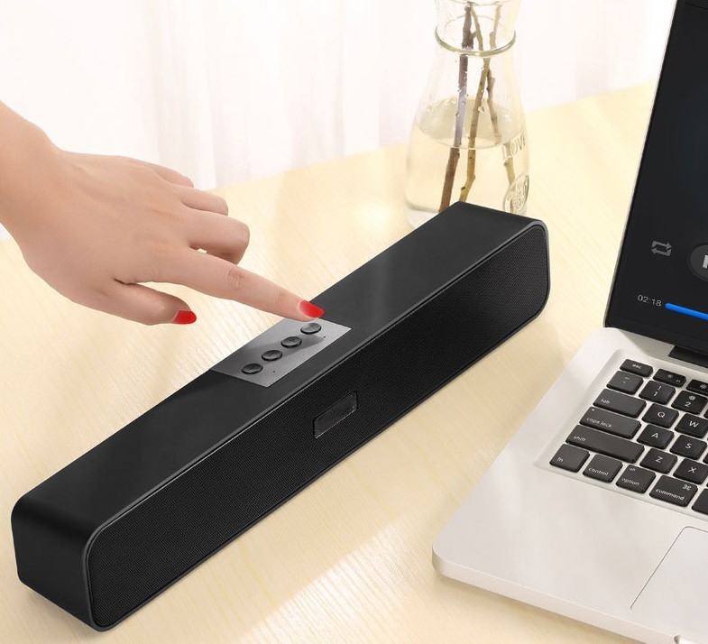 Дешевая звуковая панель со встроенными сабвуферами с 3,5 мм Aux, USB и TF входом, беспроводной домашний динамик