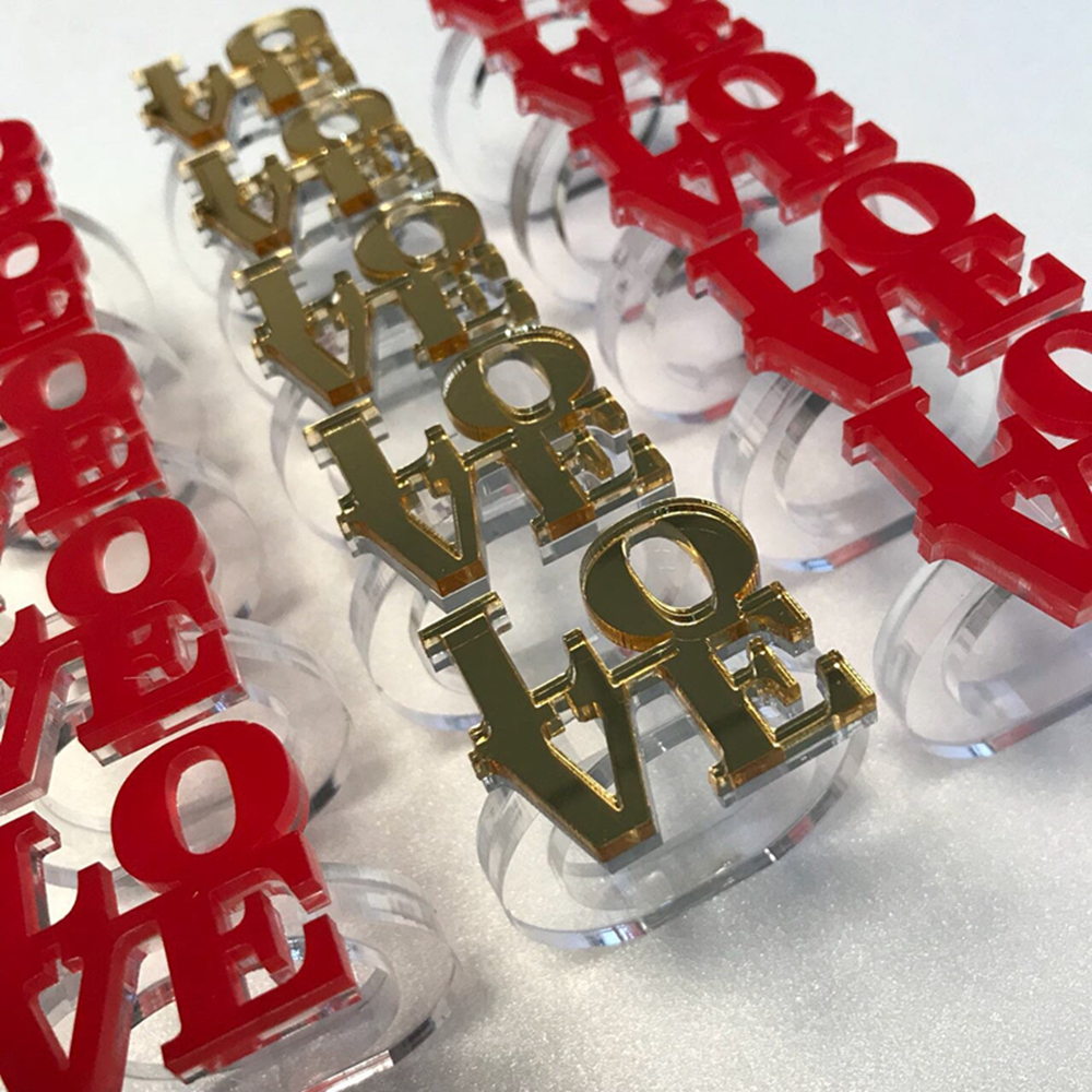 Valentines Day Gift Acrylic Gold Love Napkin Ring Holders For Wedding Decorations