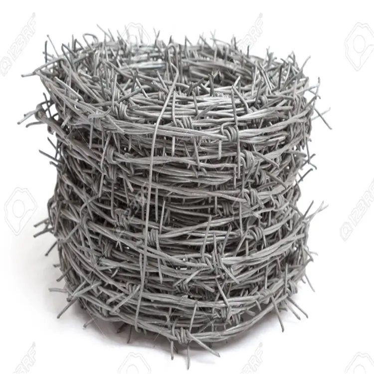 high zinc 2mm wire diameter hot dipped galvanized  barbed wire fencing on sale