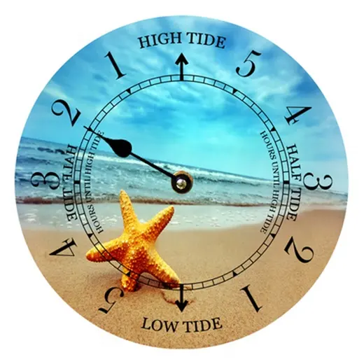 Wholesale beach shell picture tide wall clocks,wall clocks with photo frame, round wall clock