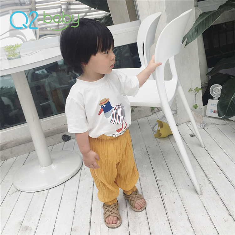 Q2-baby нового типа изготовленный на заказ, принт с животными, футболка с короткими рукавами, Детские хлопковые футболки