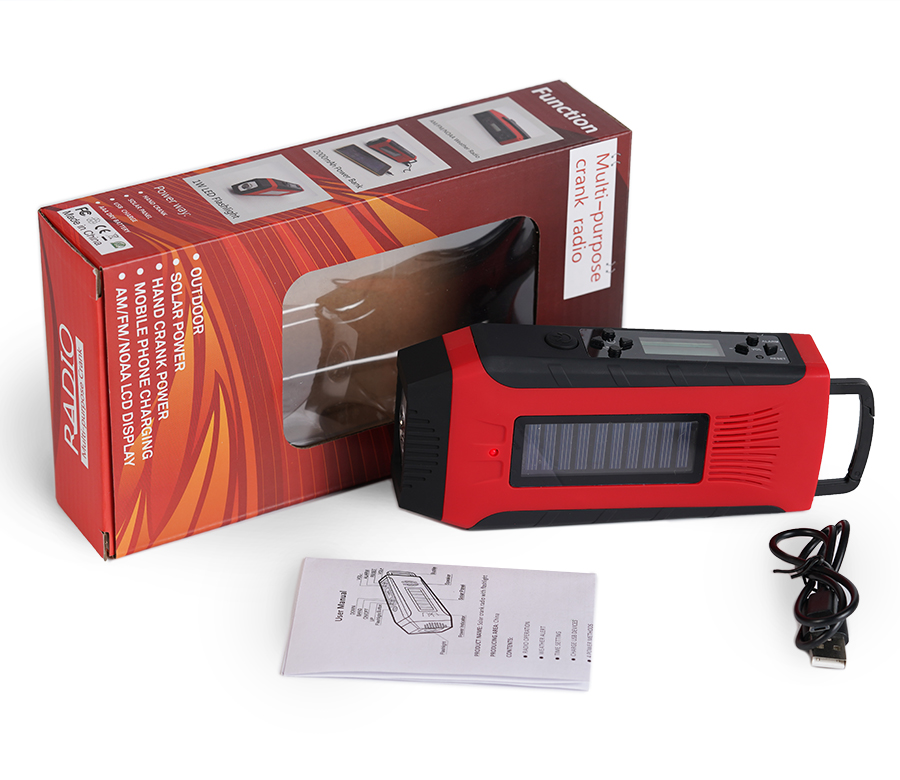 Top Selling Multi-Function Solar Powered Am/Fm/Noaa Weather Alert Radio With Lcd Screen