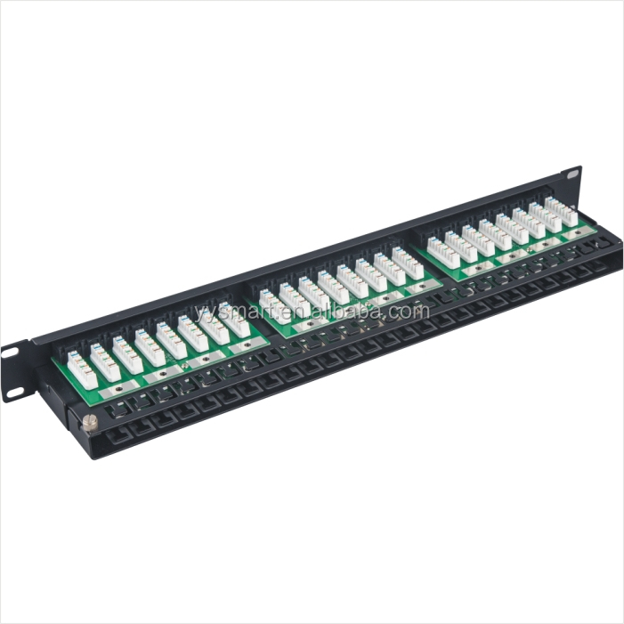 Патч-панель 0.5U rj45 keystone, 24 порта, cat6 cat5e, 90 градусов