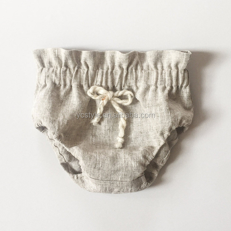 soft linen baby bloomer in linen fabric,wholesale baby diaper cover for infants