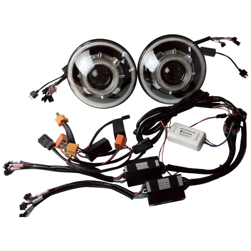 Lantsun 7 "led для jeep налобный фонарь, круглый 40 Вт светодиодный рабочий свет, 40 Вт 7" led дальнего света для jeep