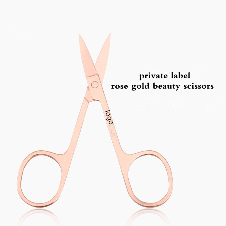 Высший сорт нержавеющая сталь ножницы Private label розовое золото бровей scissor для красоты инструмент