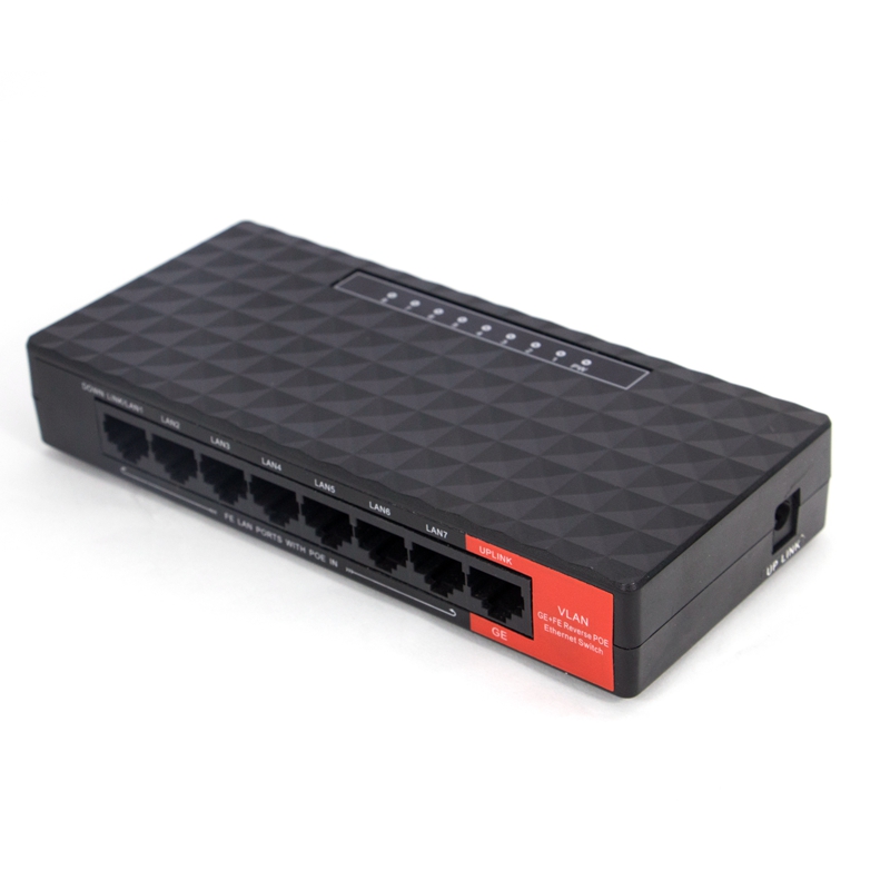 8 портов gigabit reverse poe switch с блоком питания для ONU