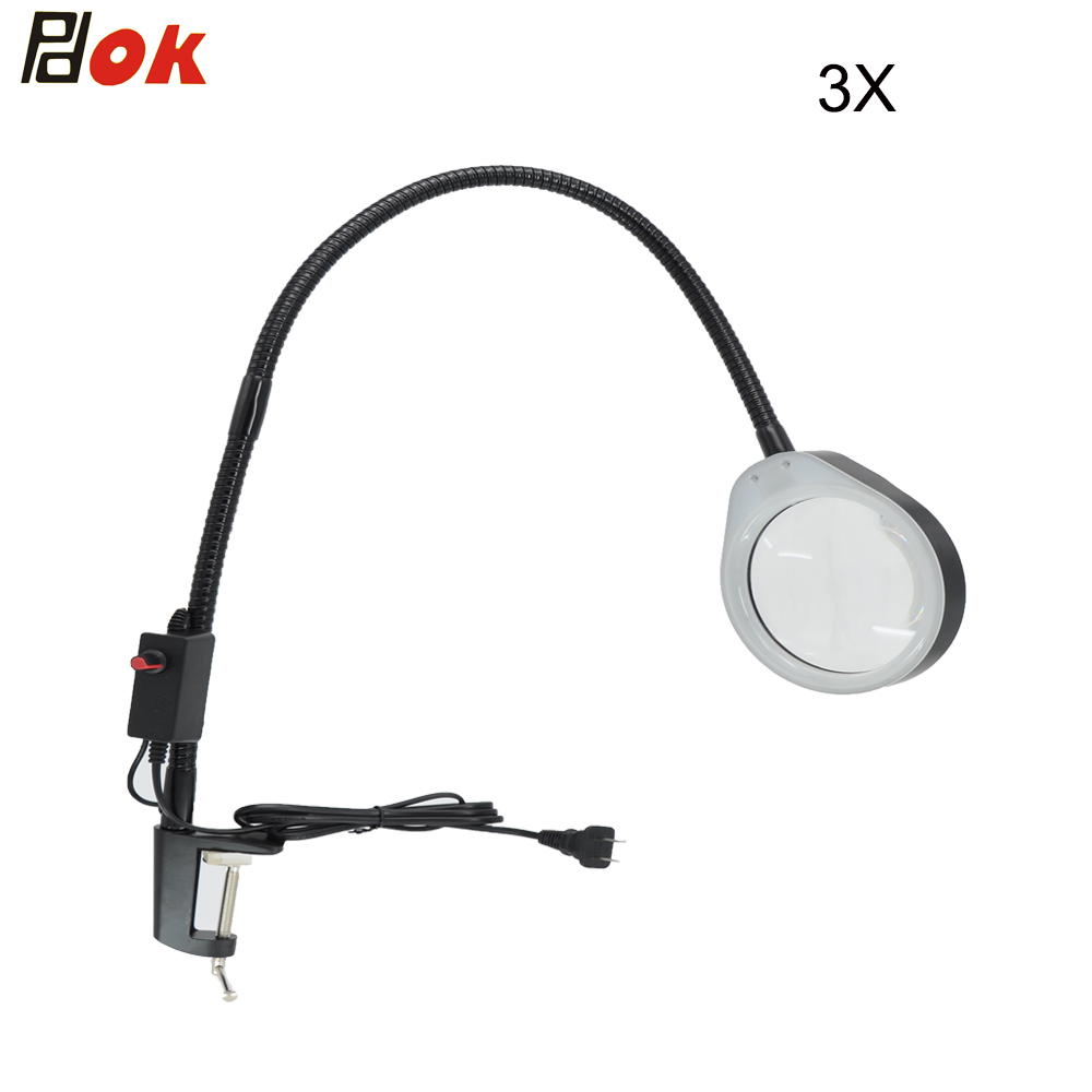 PDOK Magic 3X dipoter зажим для косметического увеличительная лампа дерматологический лупа настольная лампа