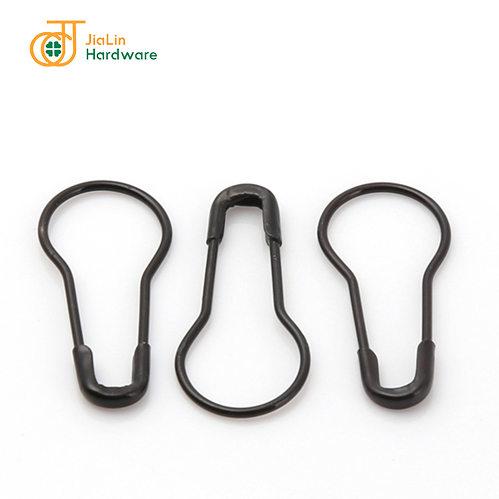 22mm soild brass metal bulb hang tag safety pin black color pear shaped safety pin