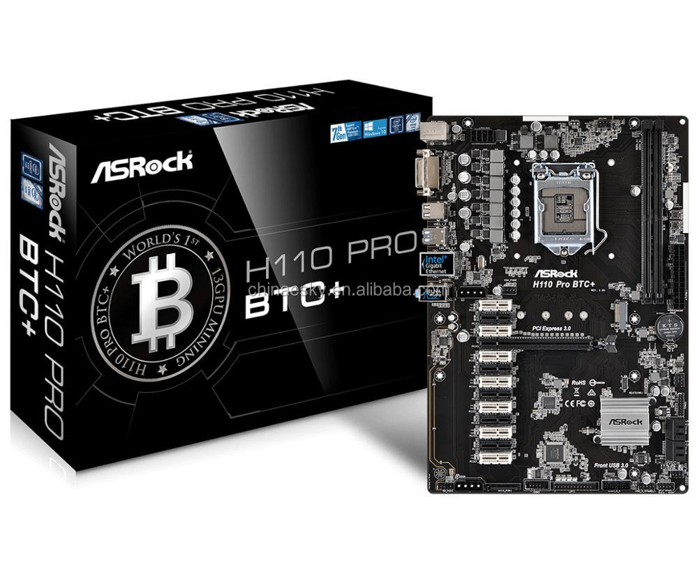 Настольная материнская плата для ASROCK H110 PRO BTC + LGA1151 DDR4 mining материнская плата, полностью протестирована