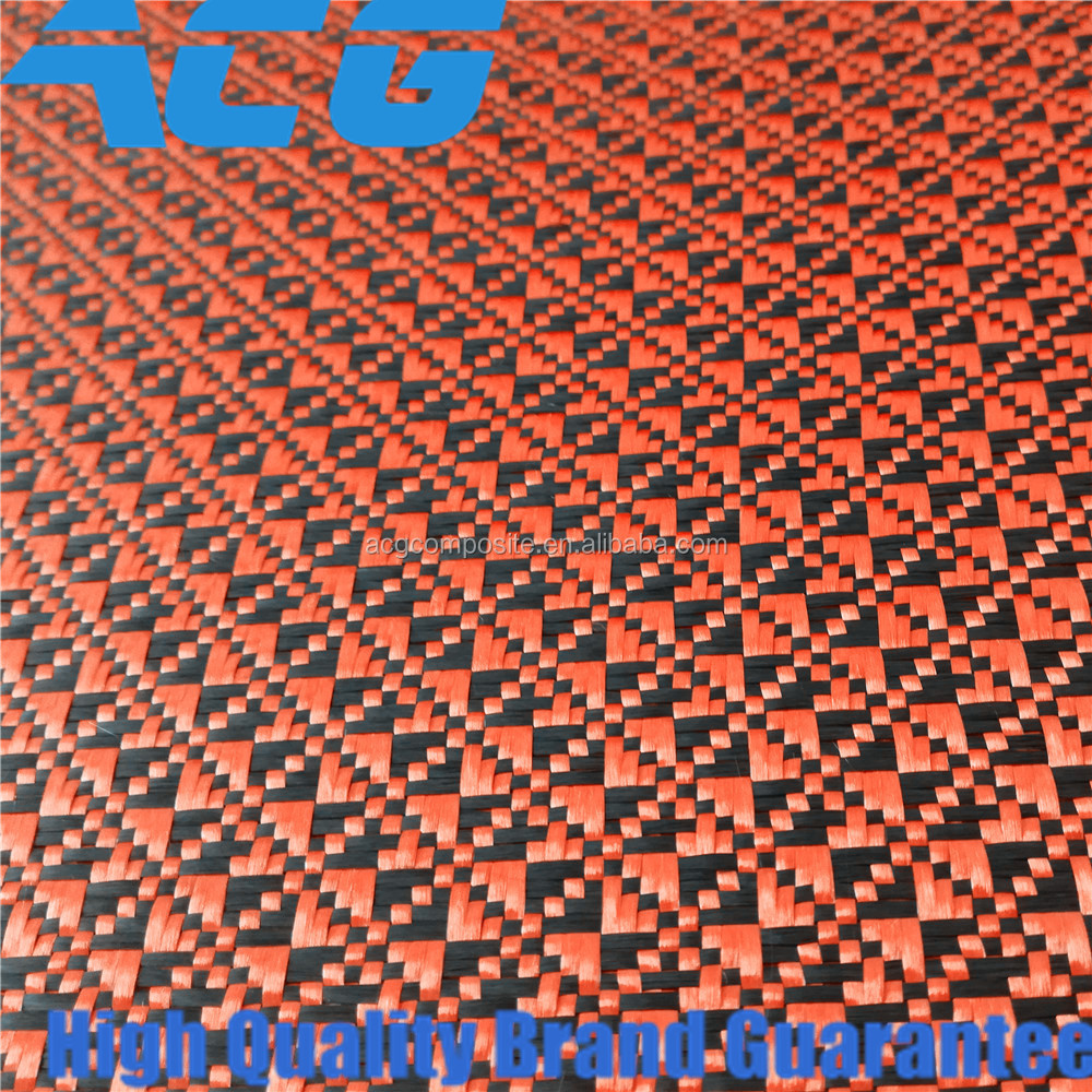 Orange Aramid Carbon Fiber fabric Cloth