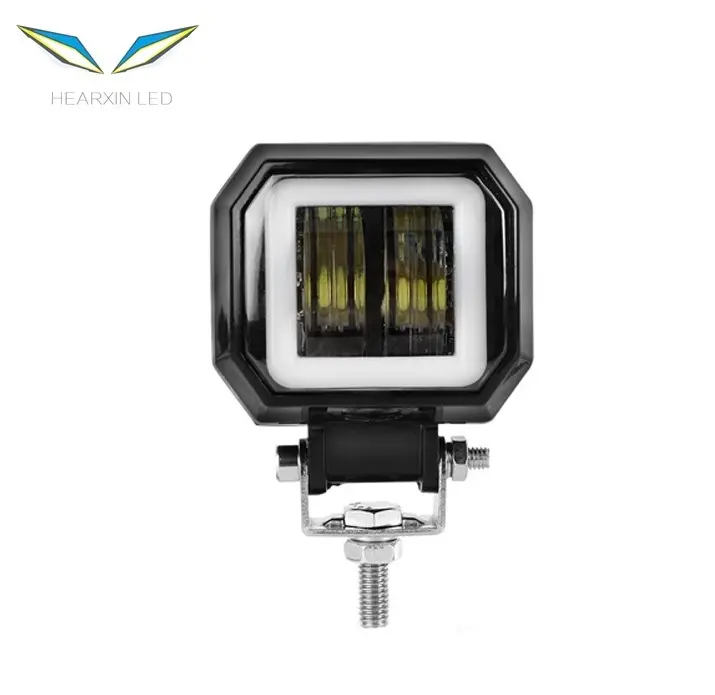 High-quality waterproof 3 Inch 12V 24V 6000K 20W square shape led work light with Angel Eyes/Offroad car boat led work light