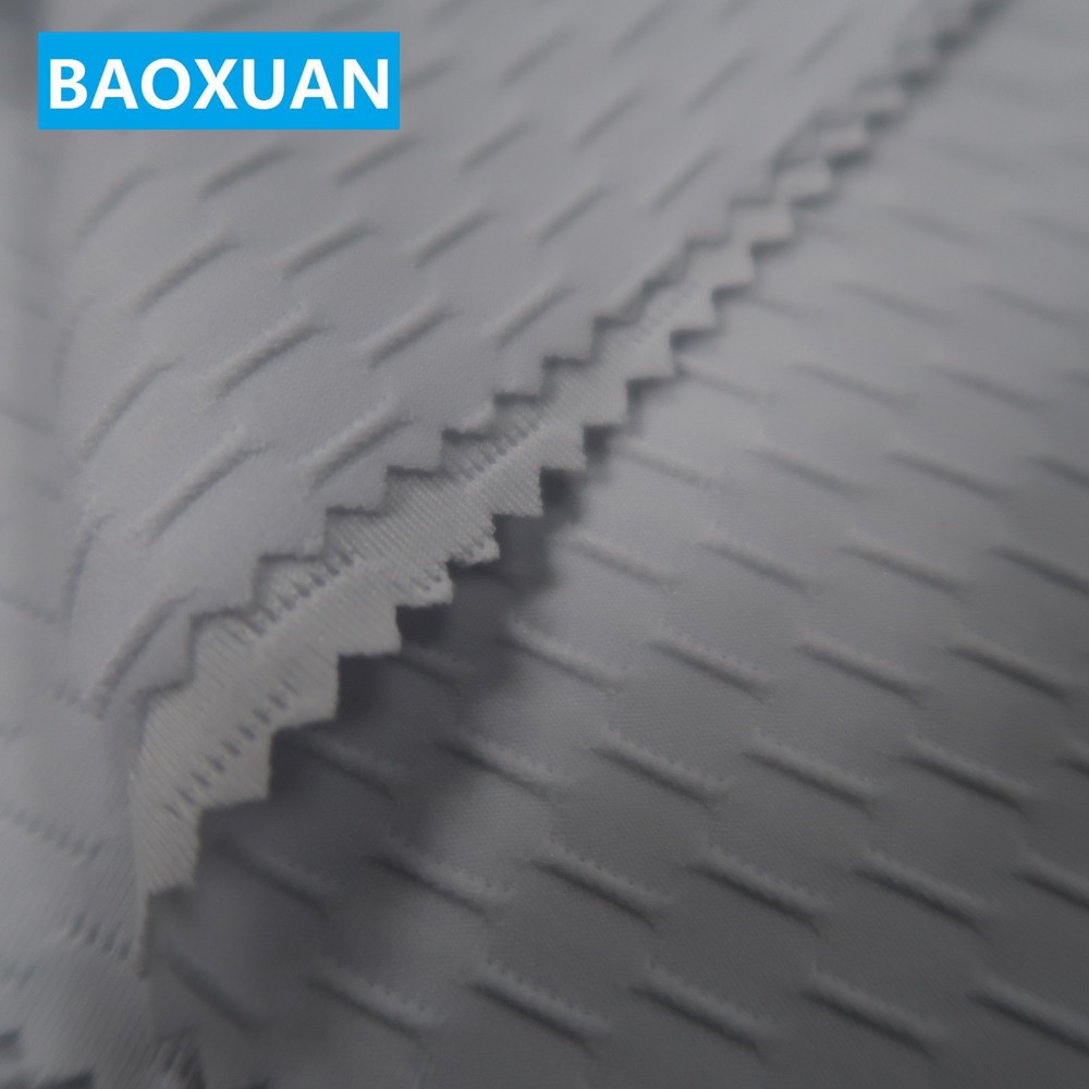Шаоксинг фабрика Баосюань Новое поступление дизайн 84% T 16% SP 260gsm сплошной цвет жаккардовая трикотажная ткань для модной одежды