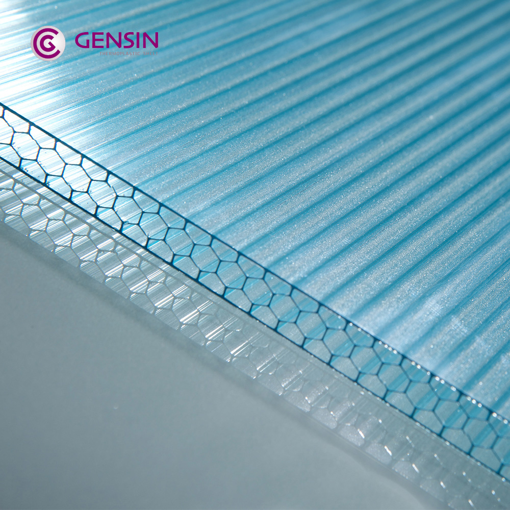 GENSIN 4 wall 10mm clip lock polycarbonate sheet