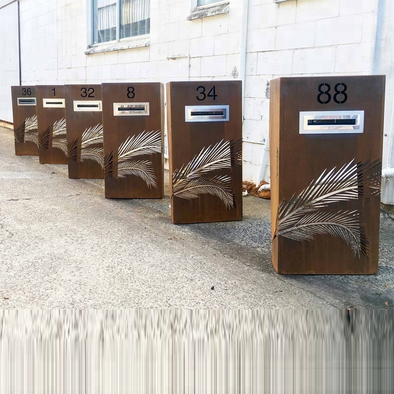 Высокое качество Corten стальной отдельно стоящий почтовый ящик для почтовой службы