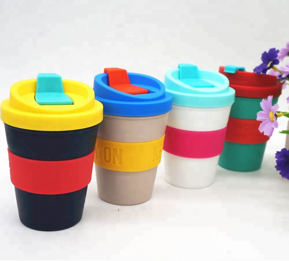 Good Quality Various Colours Reusable Plastic Coffee Cup with Lids