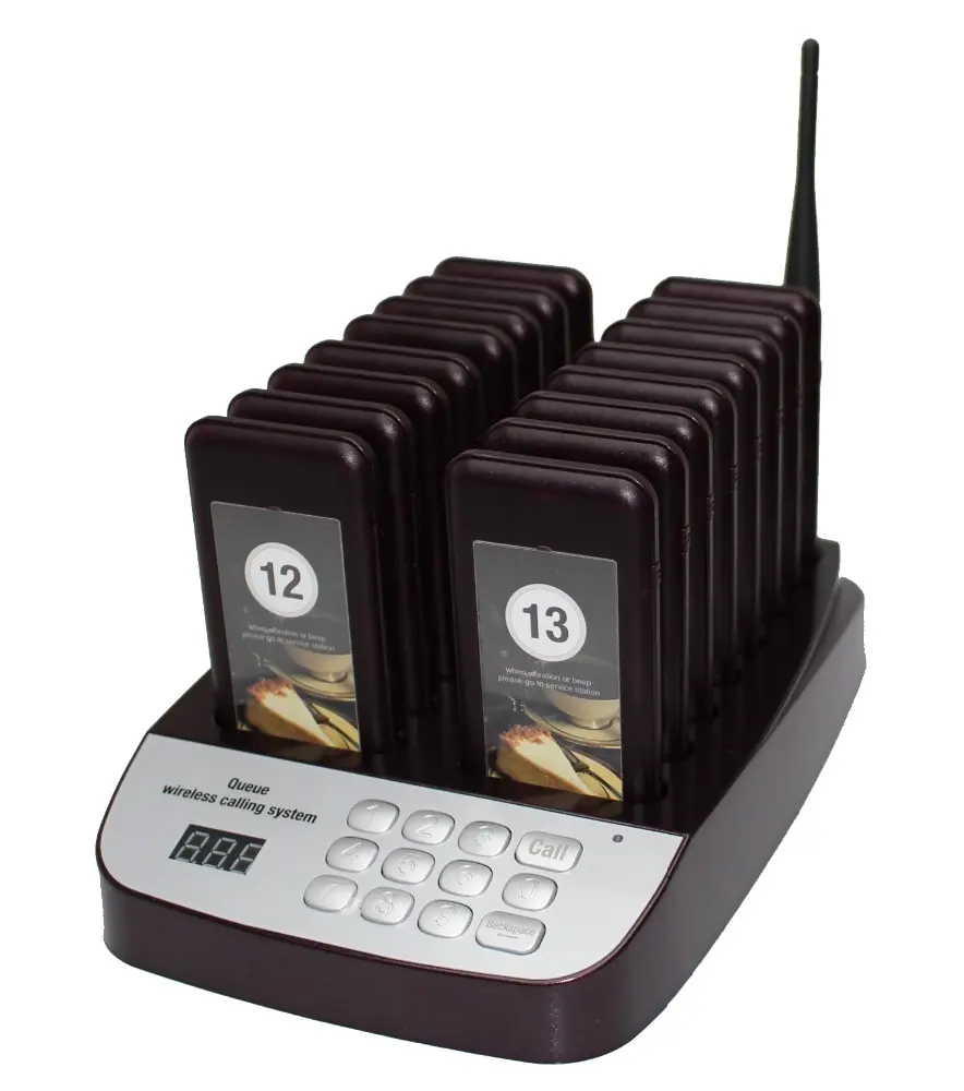 wireless paging system call guest waiting one set with 16 pagers