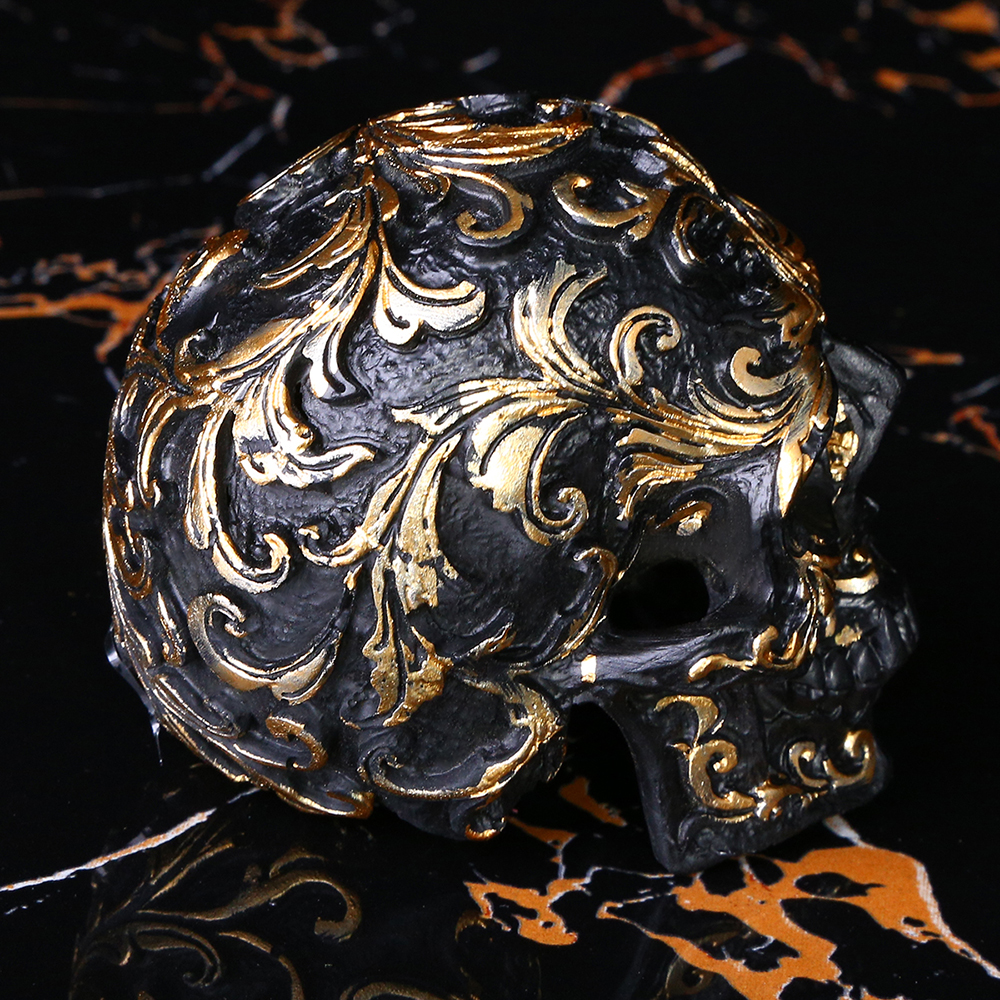Handmade Black Gold Human Sculpture Hand Carving Halloween Home Party Terror Decoration As a Gift