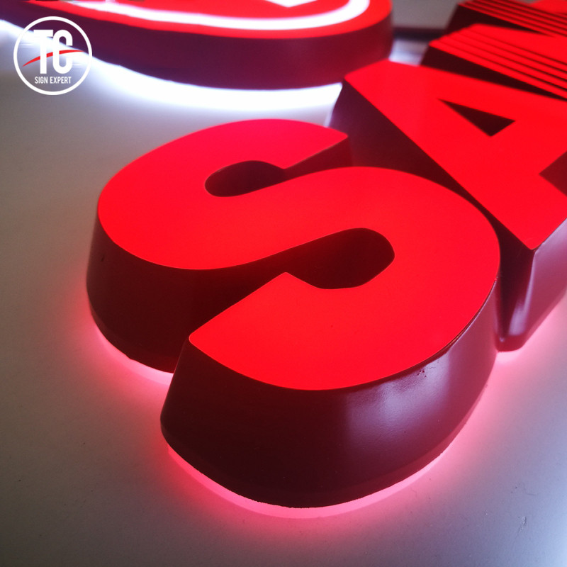 2021 Frontlit & Backlit Led Logo Customized Outdoor Advertising Acrylic 3D Wall Letter logo Sign