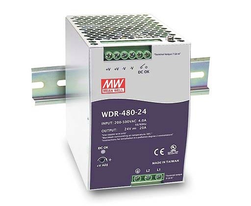 Электропитанием WDR-480-24