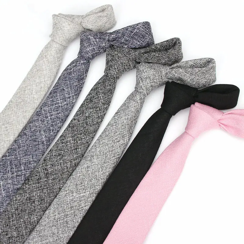 Winter Solid Fashion Narrow Woolen Necktie for Men