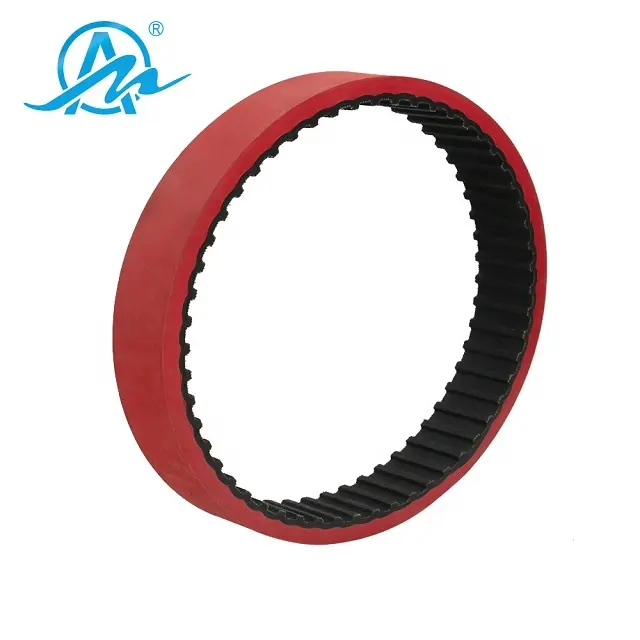 AIMAI industrial L type flat rubber timing belt with red rubber coated