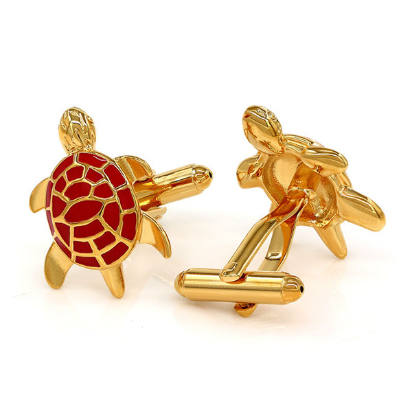 Copper metal top grade enamel colorful turtle fashion cufflinks gifts top Jewelry competitive price gold plated cufflinks