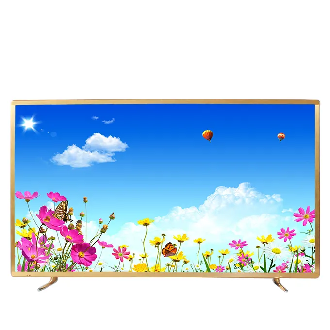T2/S2 Flat screen smart tv 32/40/43/49/55/65 inch tempered glass android television 2k/4k home system theatre led tv