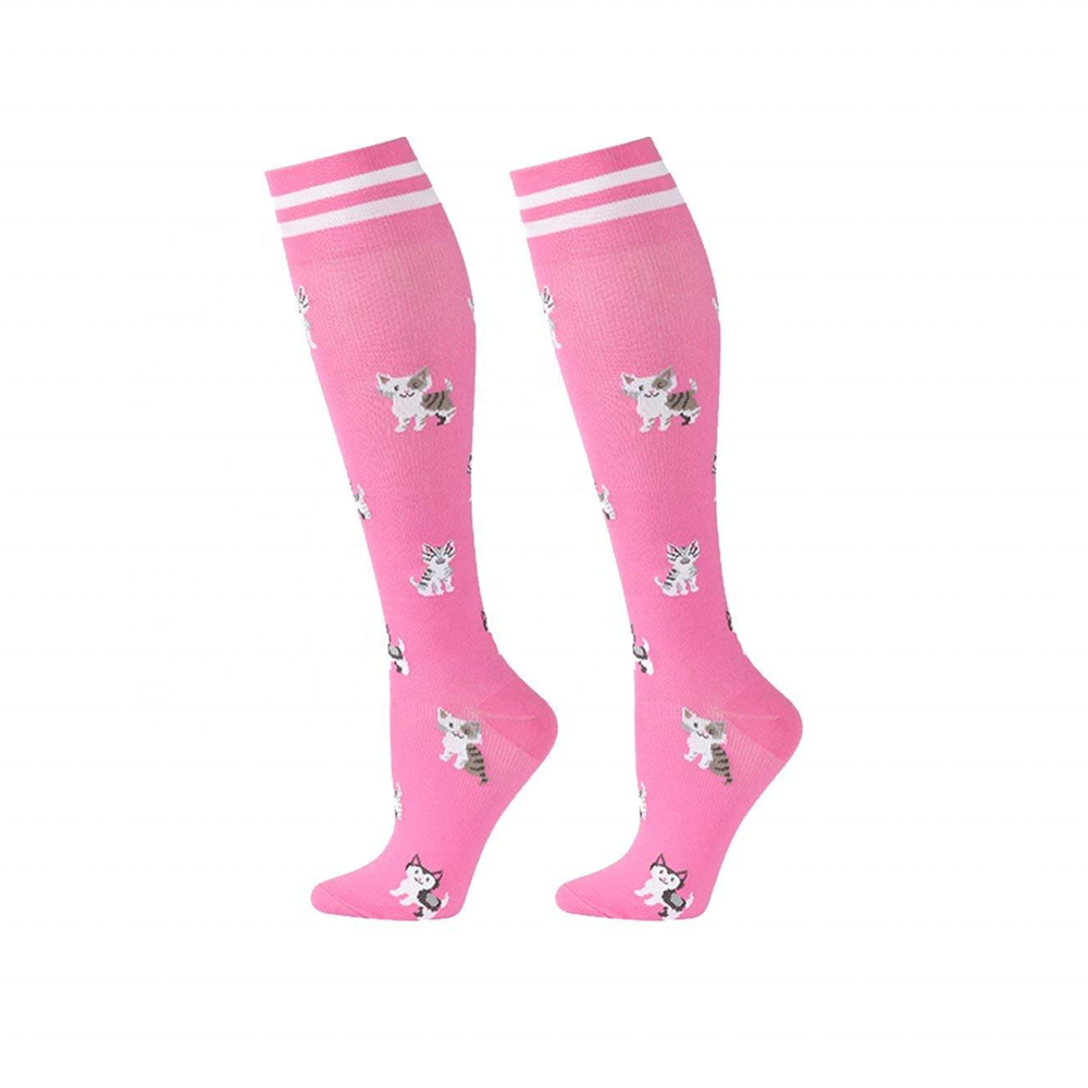 Hot-selling Custom Cute Carton Animal Pattern Knitted Long Socks for Teenagers