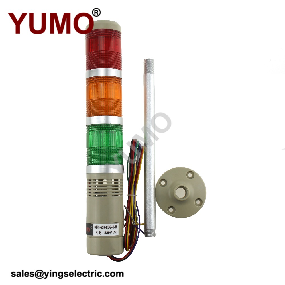 YUMO STP5-220-ROGB-H-W Engine Warning Light Flashing Warning Light Signal Tower Light