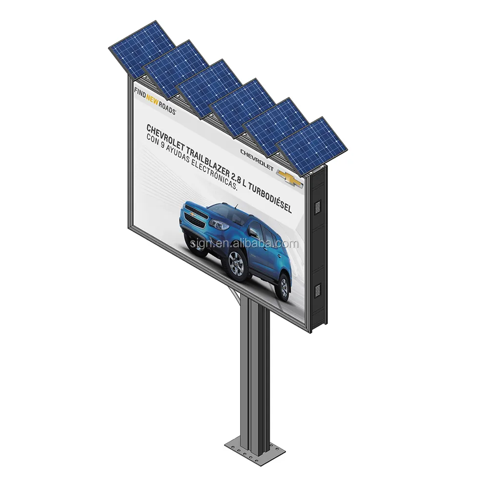 Outdoor double sided 4x3m solar powered electronic billboard