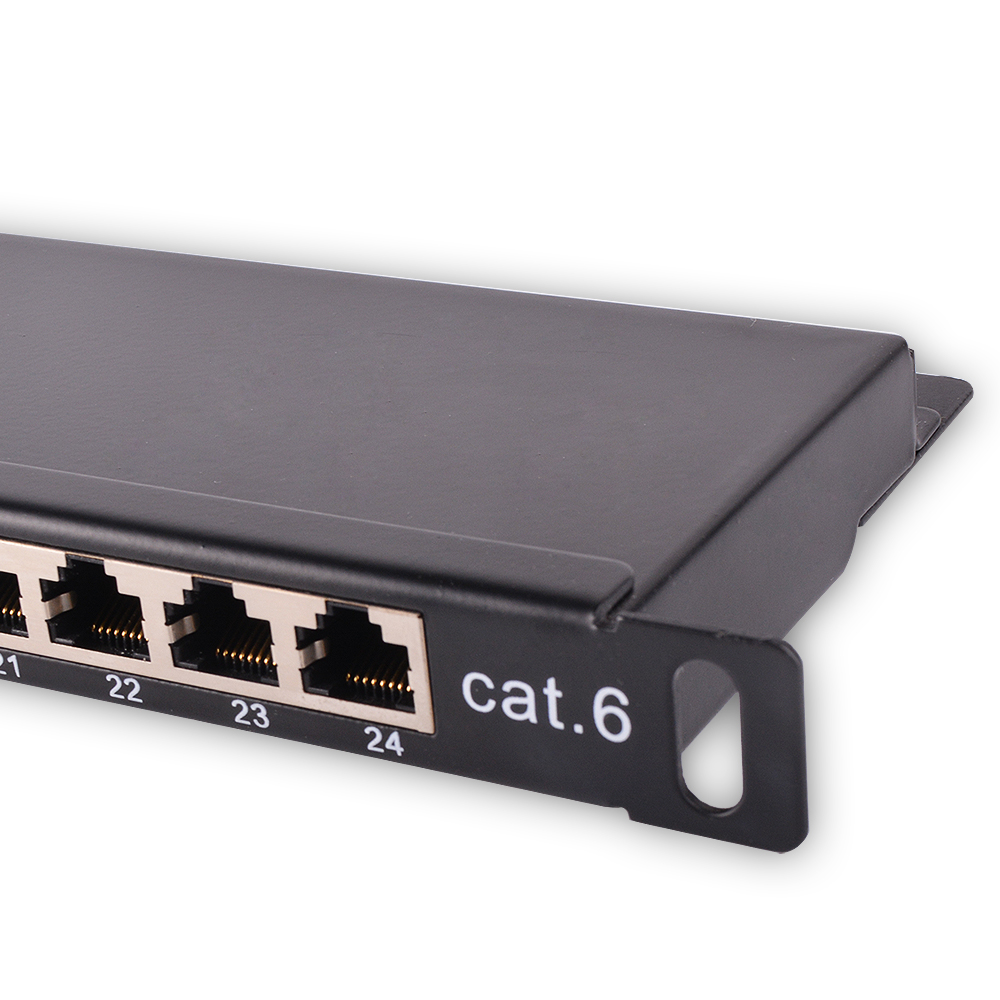 Aucas 0.5U 19 дюймов Cat6 FTP 24 порт металлическая сетевая патч-панель