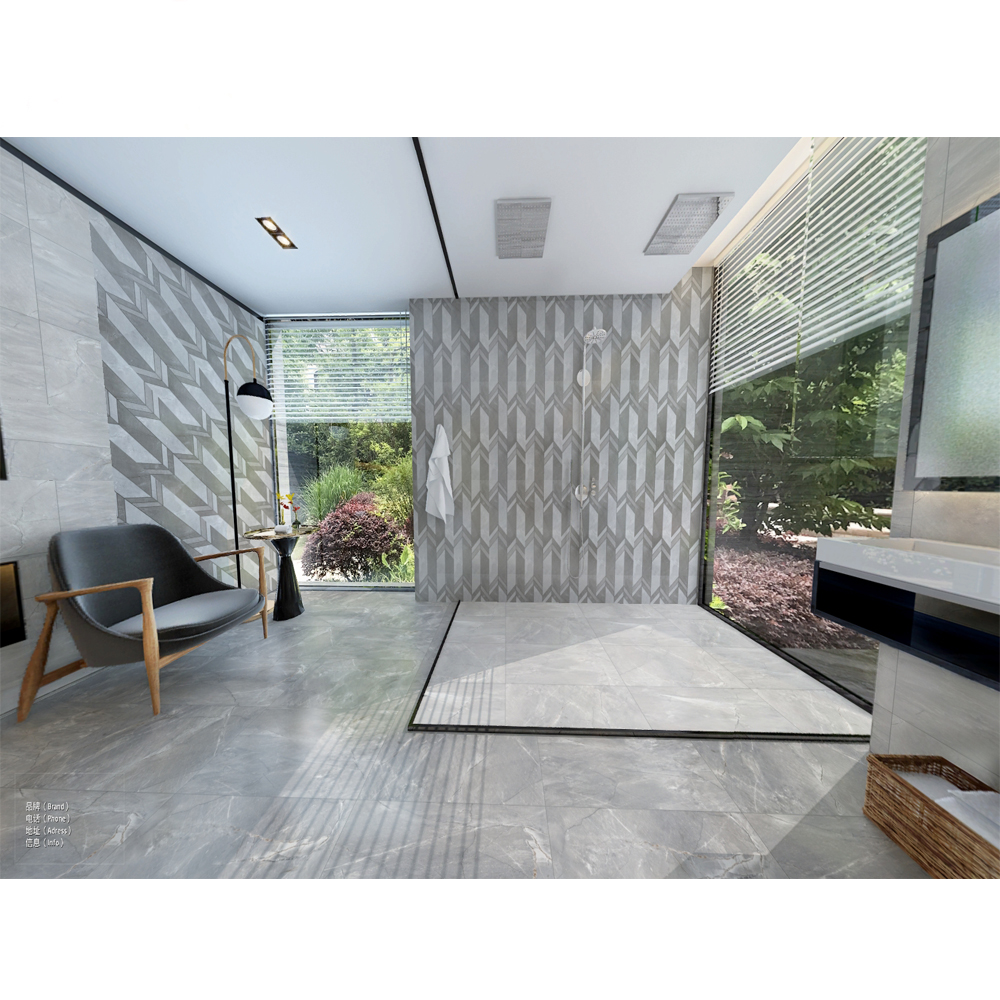 Room decoration matt surface white grey ceramic decoration wall tile